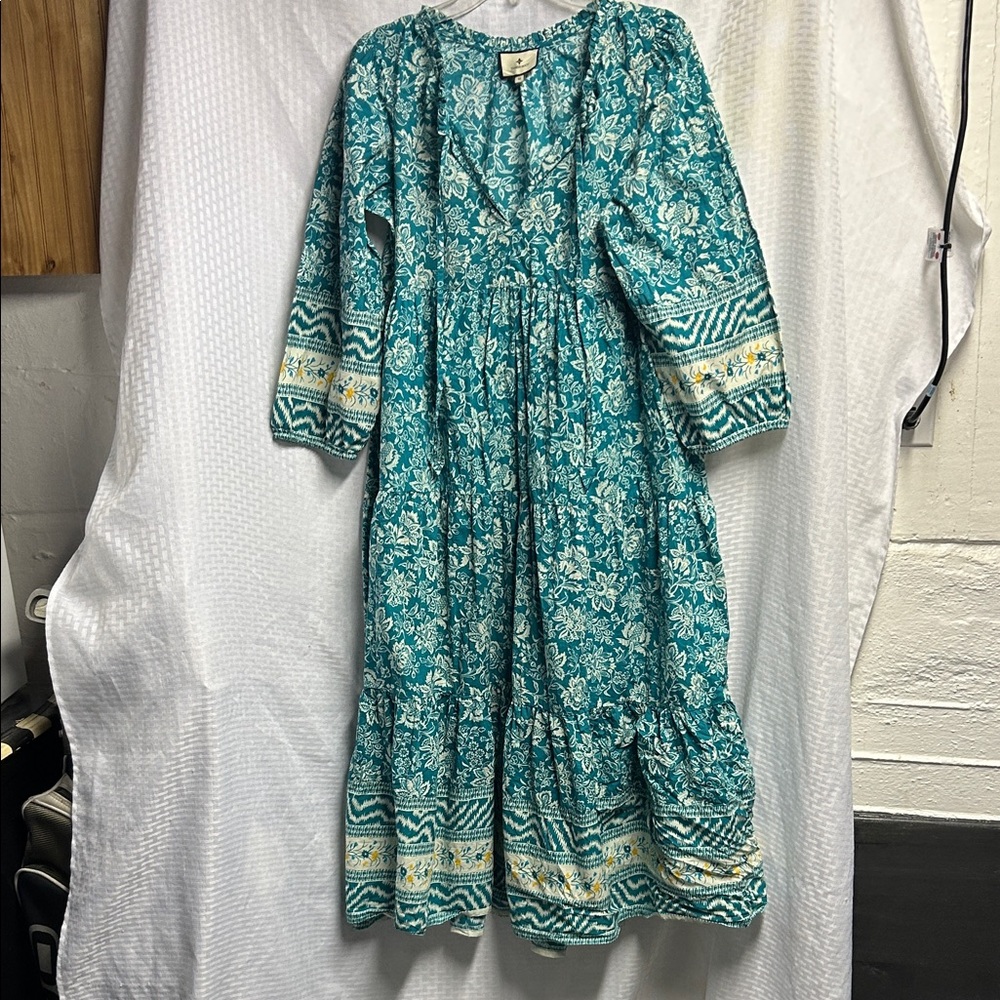 Tuckernuck Teal Floral Midi Dress